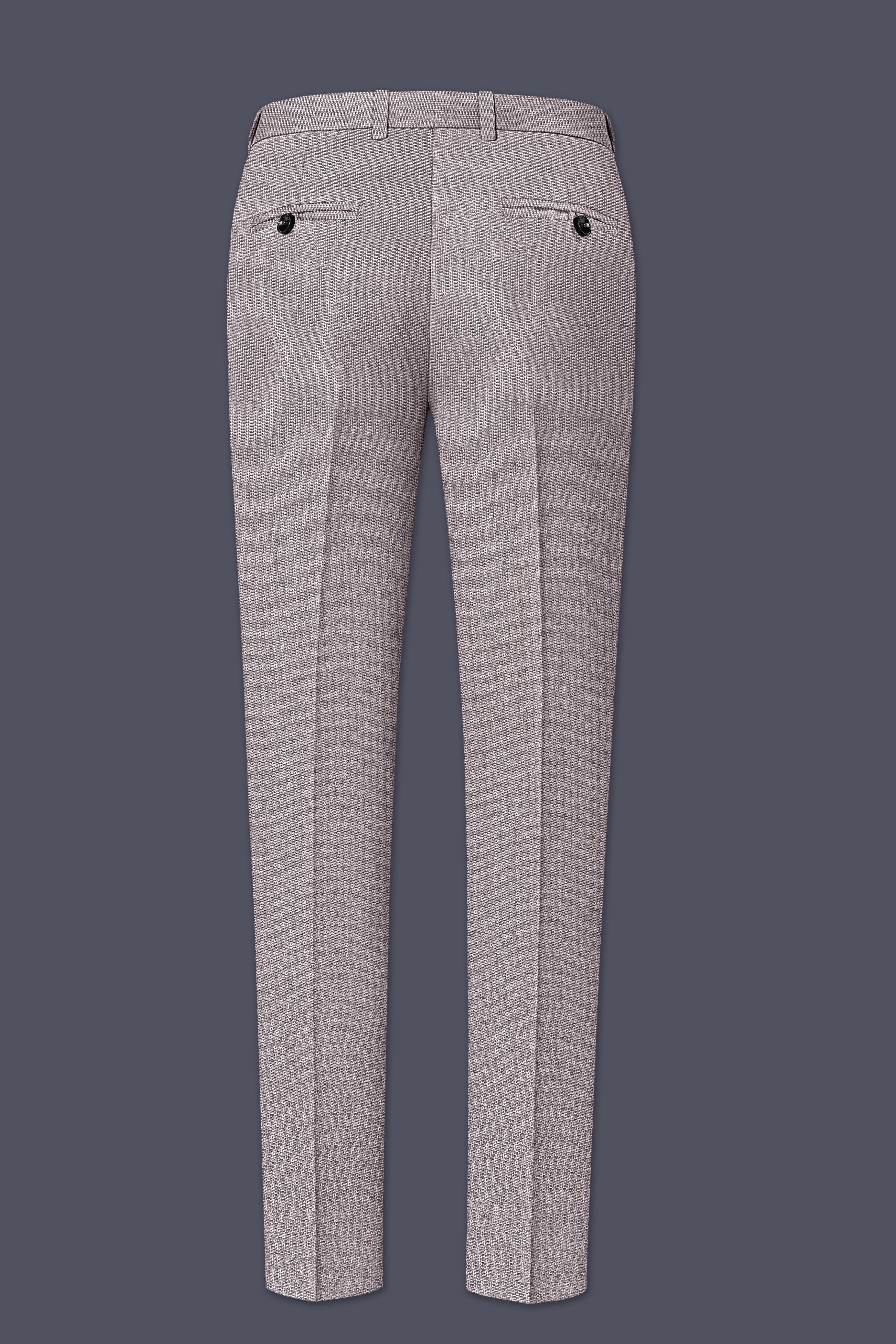 Helix-Fossil Gray Diamond Textured Wool Rich Slight Stretch Waistband Pant