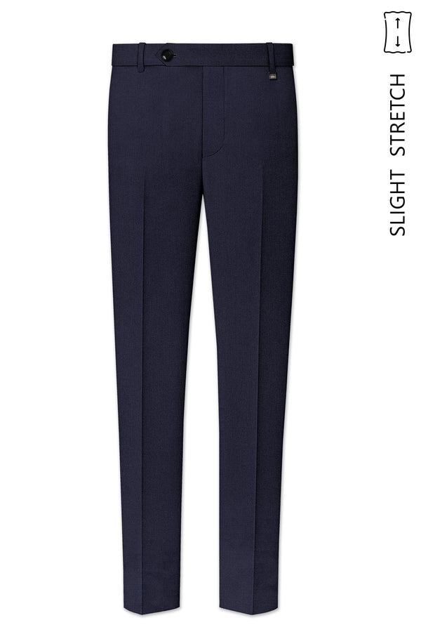 Vesper-Bastille Purple Diamond Textured Wool Rich Slight Stretch Waistband Pant