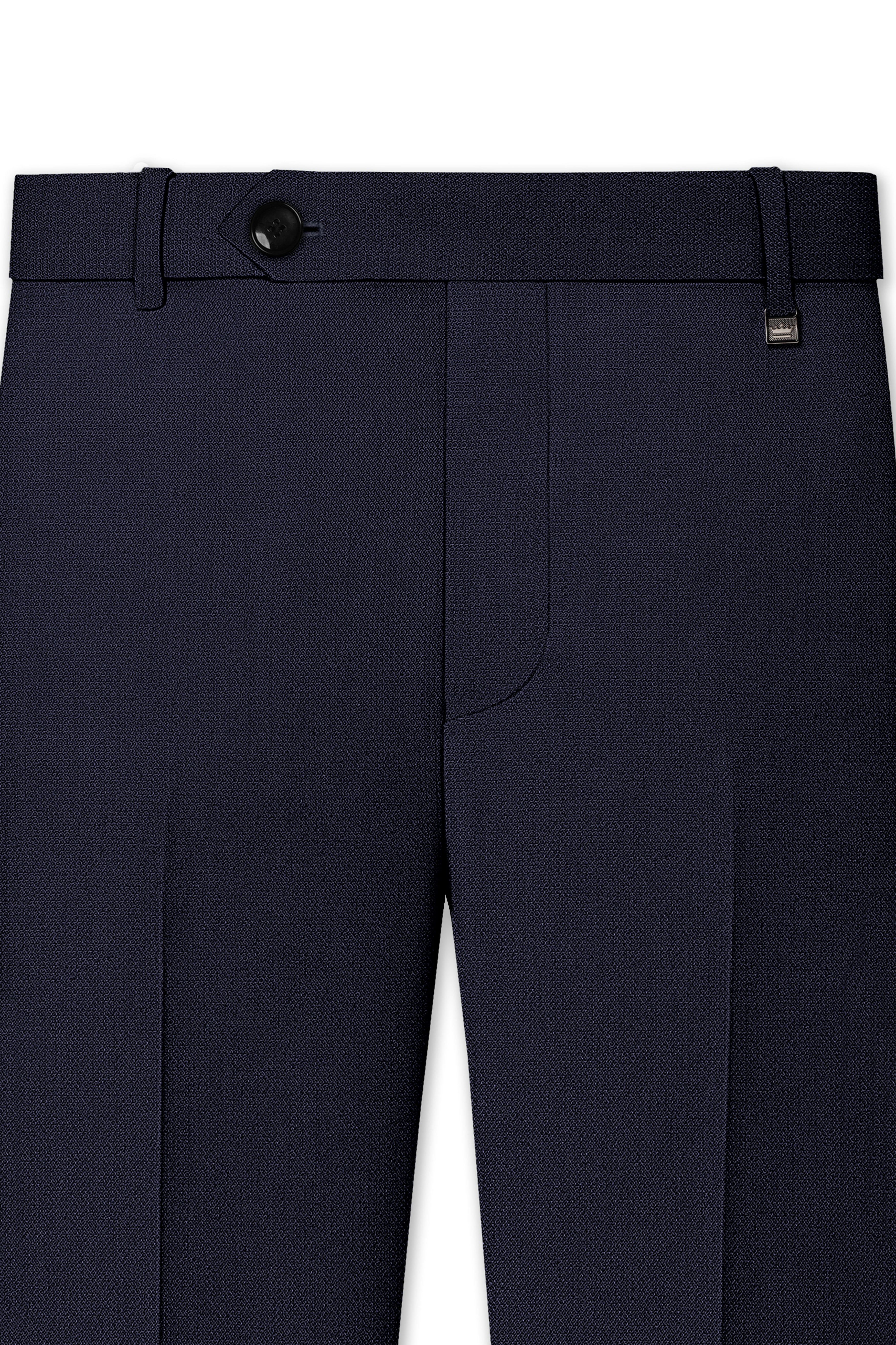 Vesper-Bastille Purple Diamond Textured Wool Rich Slight Stretch Waistband Pant