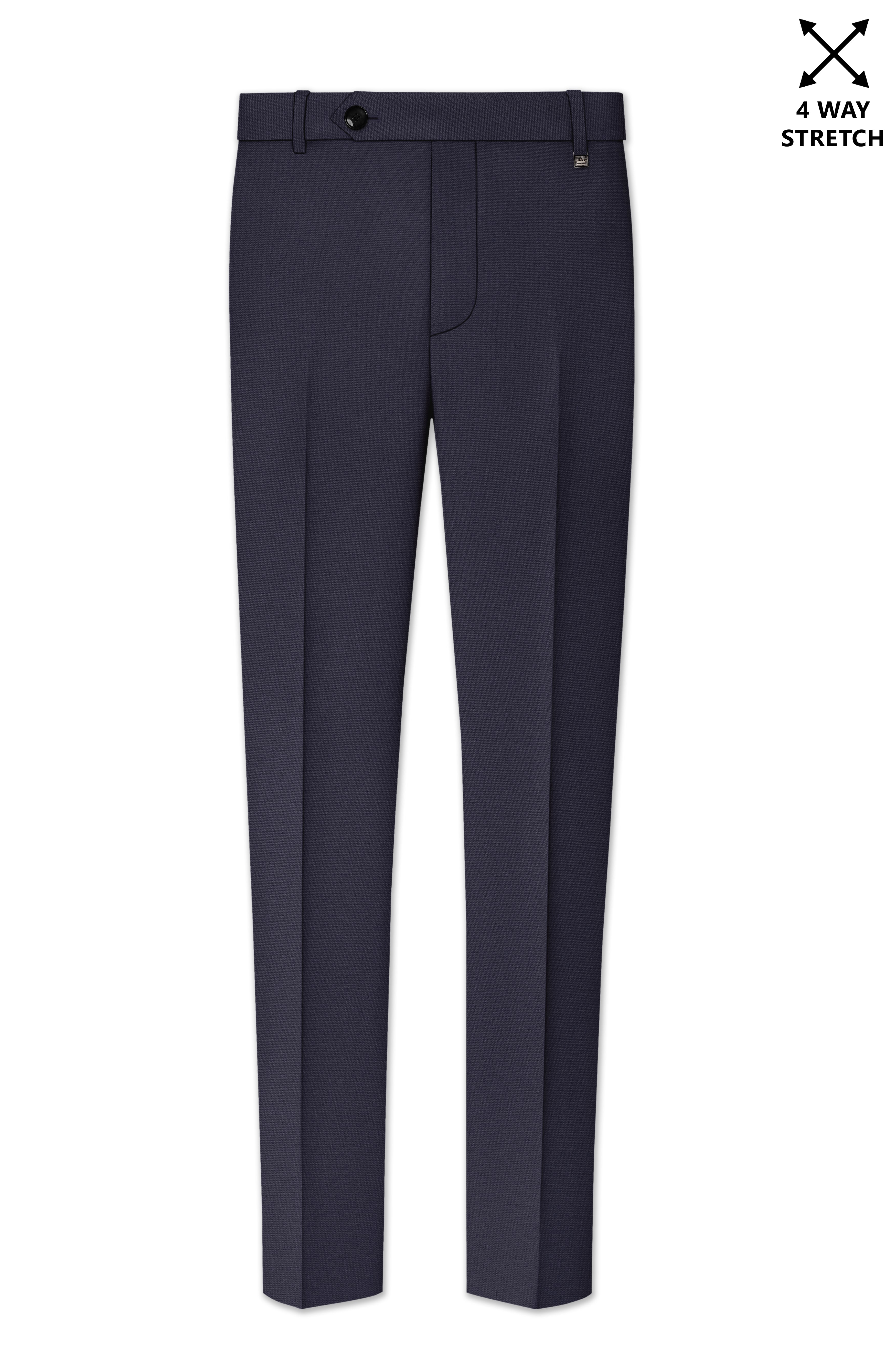 Kairo-Korean Charcoal Gray 4-Way Stretch Wrinkle-Free Wool Rich Stretchable Waistband Pant
