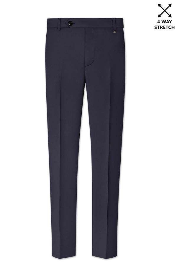 Kairo-Korean Charcoal Gray 4-Way Stretch Wrinkle-Free Wool Rich Stretchable Waistband Pant