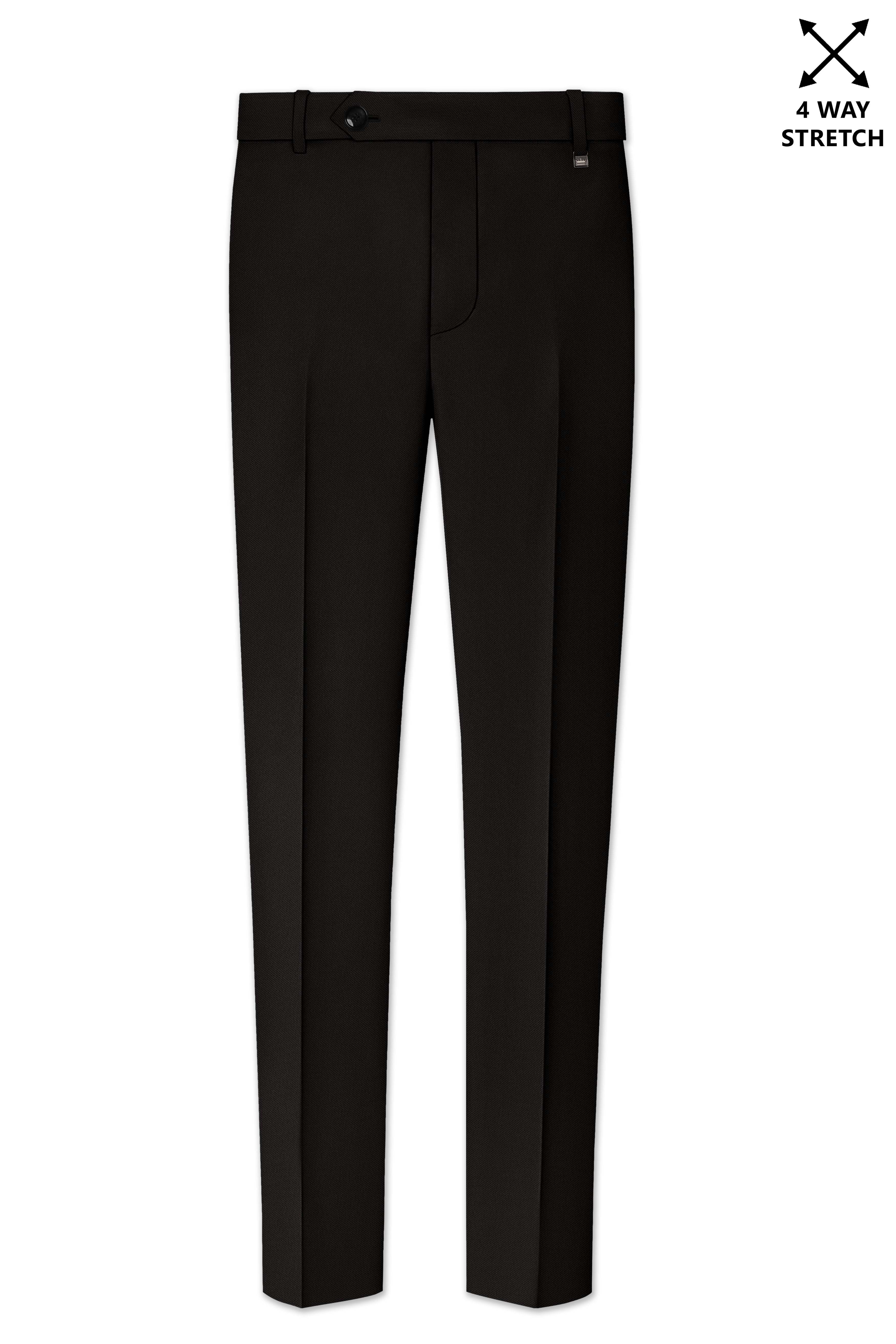 Bronze-Korean Zeus Brown 4-Way Stretch Wrinkle-Free Wool Rich Stretchable Waistband Pant