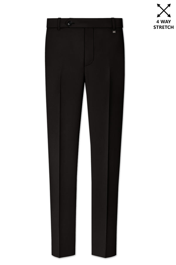 Bronze-Korean Zeus Brown 4-Way Stretch Wrinkle-Free Fluid Drape Fabric Stretchable Waistband Pant