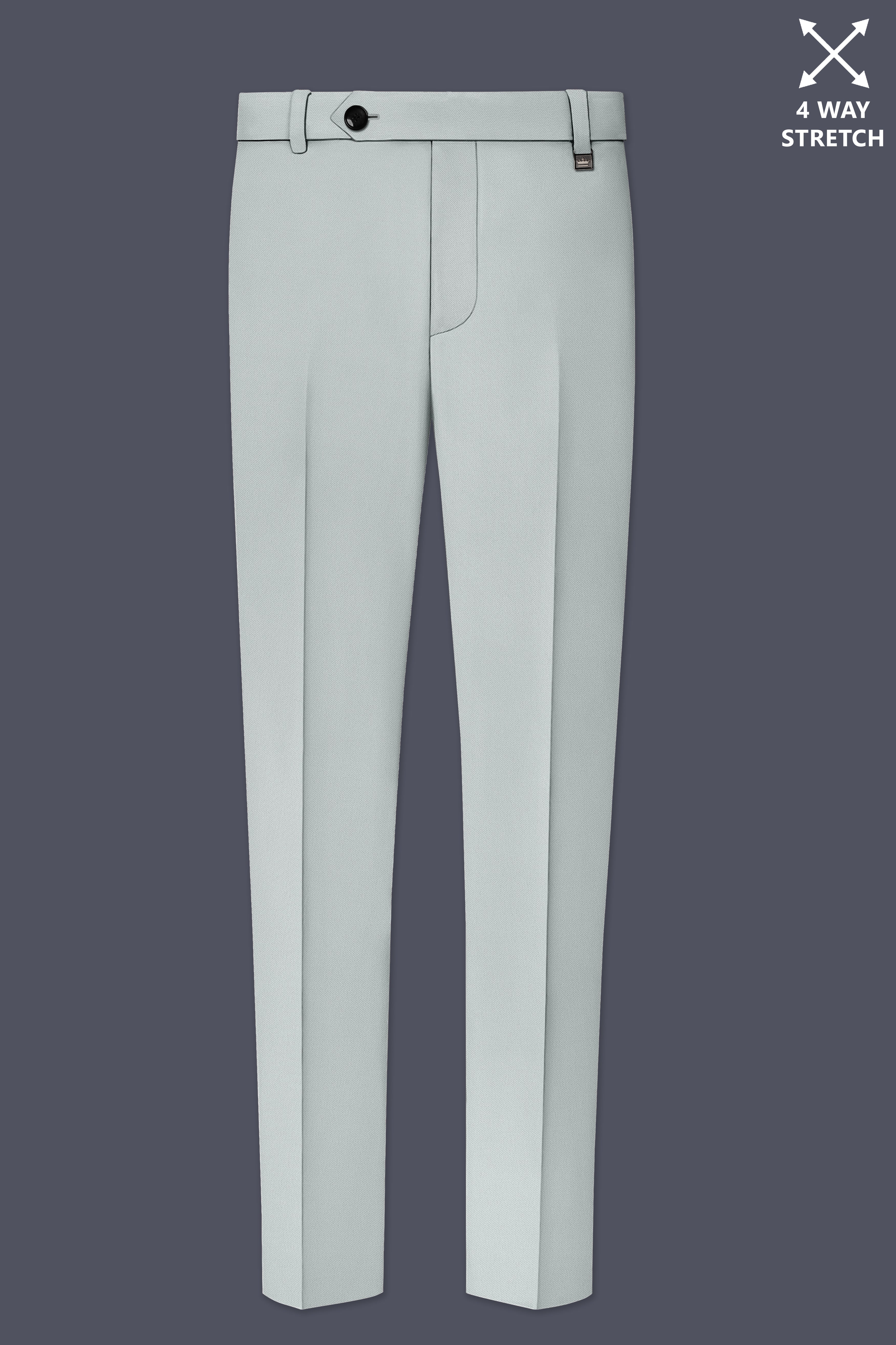 Prestige-Korean Mercury Green 4-Way Stretch Wrinkle-Free Wool Rich Stretchable Waistband Pant