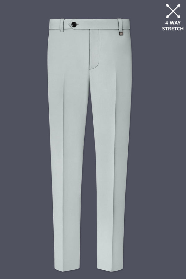 Prestige-Korean Mercury Green 4-Way Stretch Wrinkle-Free Wool Rich Stretchable Waistband Pant