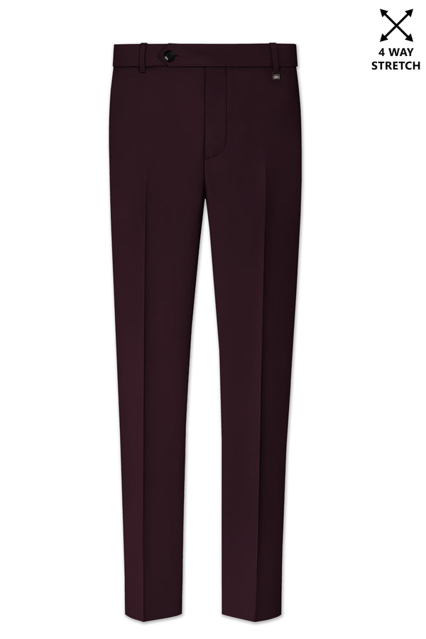 Imperio-korean Eclipse Purple 4-Way Stretch Wrinkle-Free Wool Rich Stretchable Waistband Pant