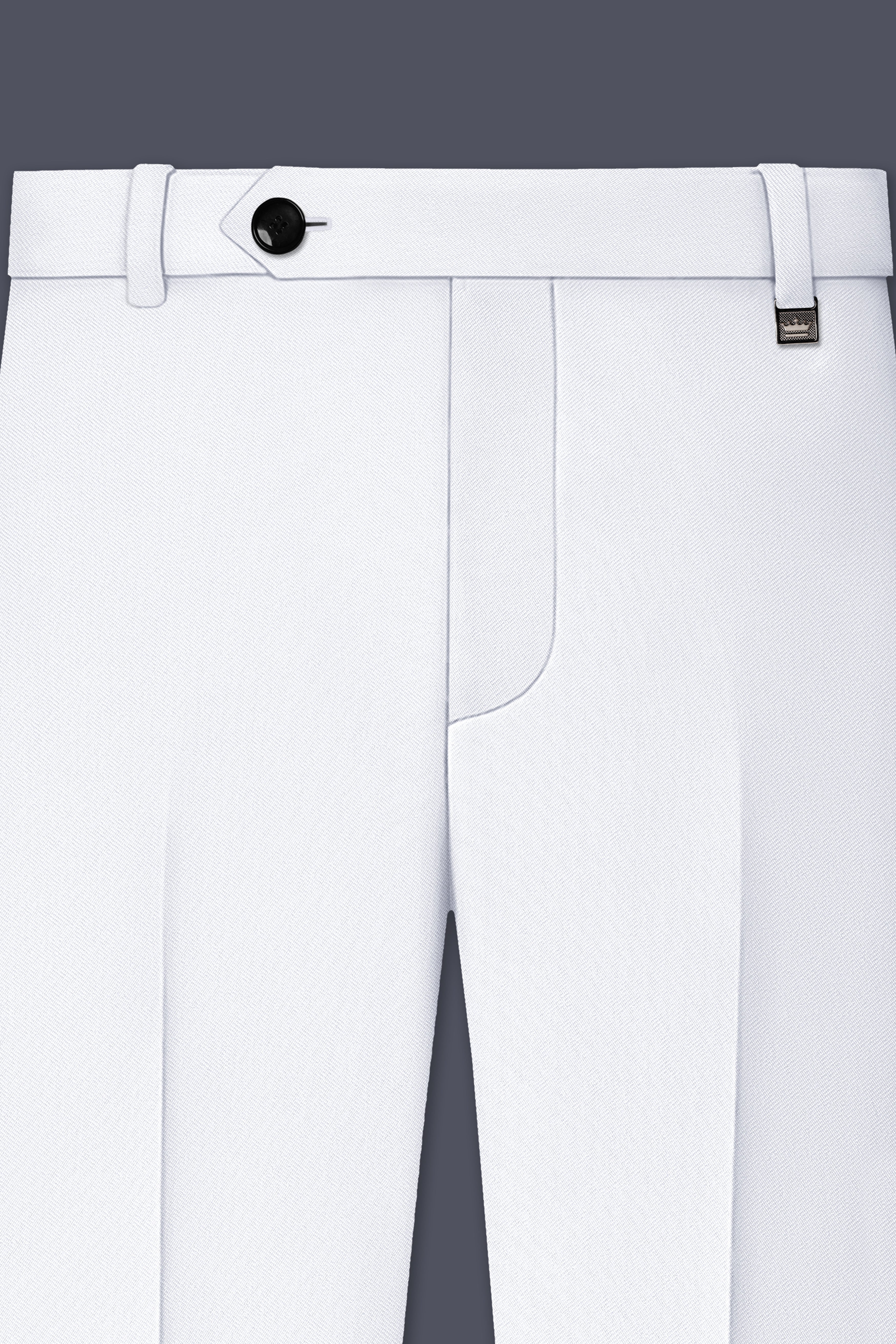 Lumier-Korean Bright White 4-Way Stretch Wrinkle-Free Wool Rich Stretchable Waistband Pant