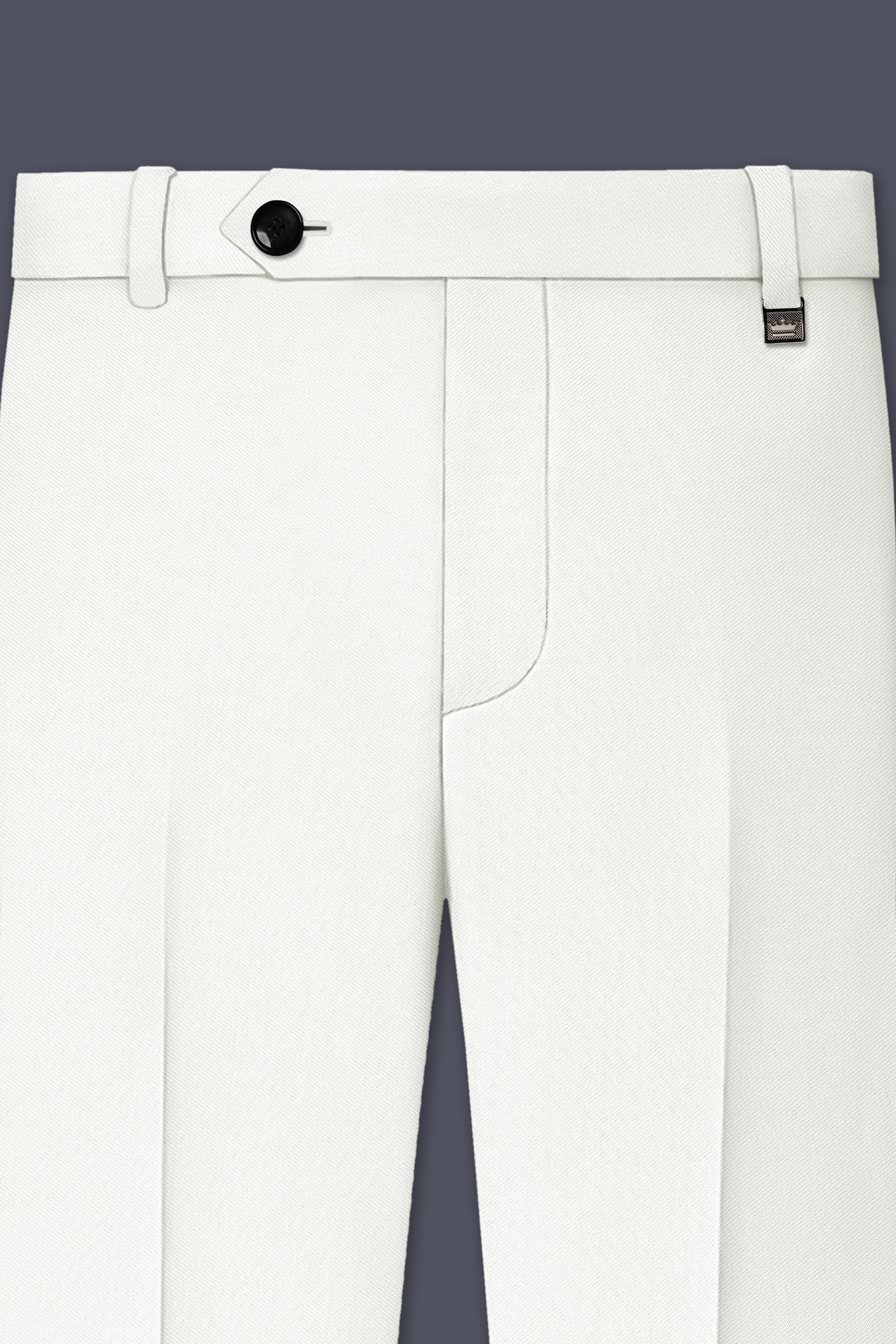 Celio-Korean Off White 4-Way Stretch Wrinkle-Free Wool Rich Stretchable Waistband Pant