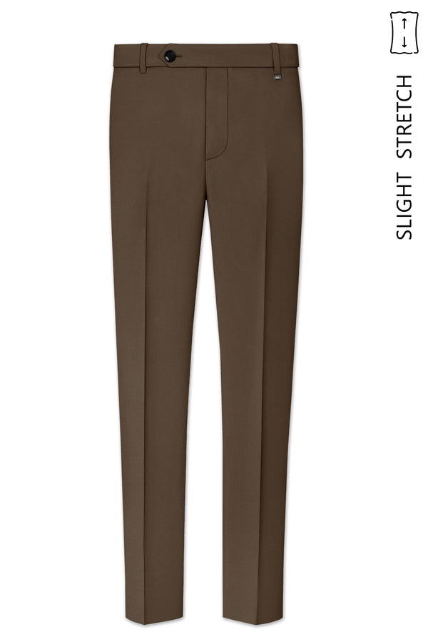 Prestige-Lisbon Brown Wool Rich Slight Stretch Waistband Pant