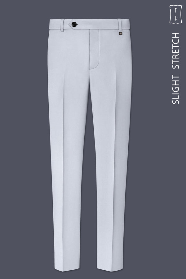 Azure-Periwinkle Gray Wool Rich Slight Stretch Waistband Pant