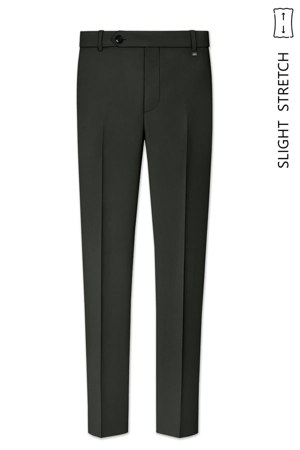 Apex-Piano Green Wool Rich Slight Stretch Waistband Pant