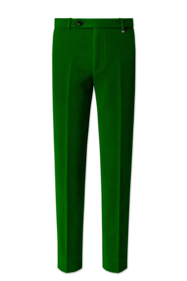 Viridian-Hunter Green Velvet Stretchable Waistband Pant