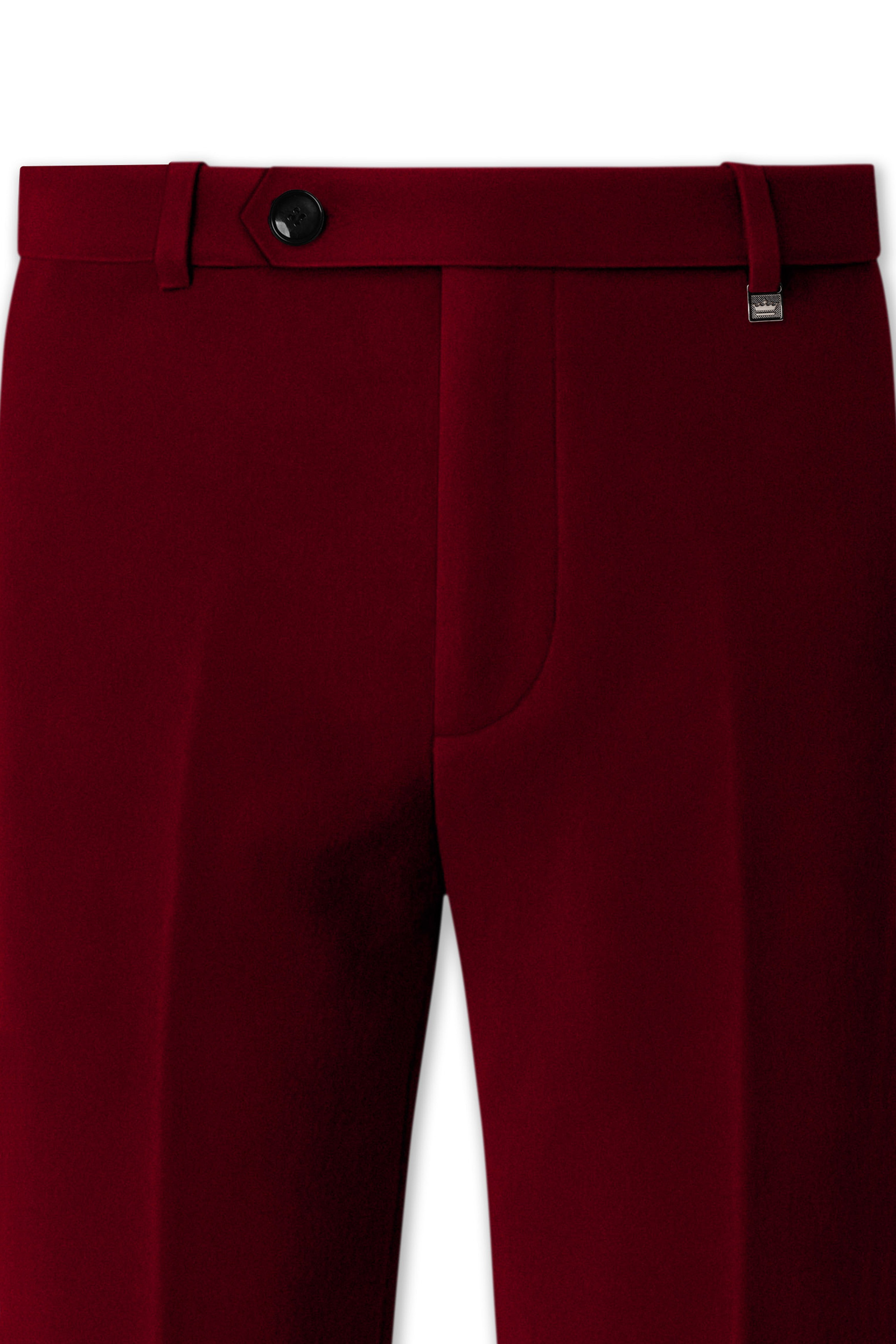 Crimsone-Temptress Red Velvet Stretchable Waistband Pant