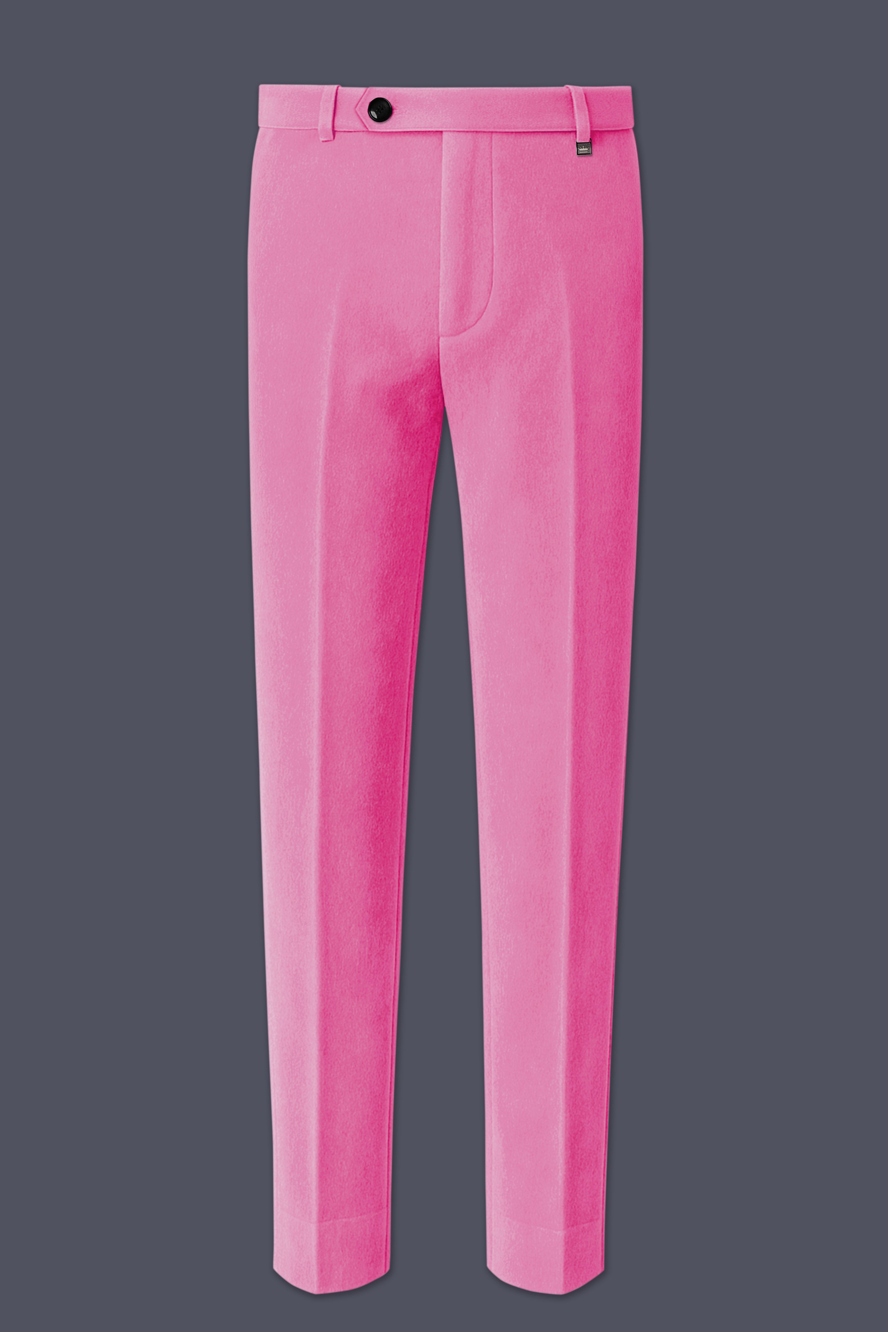 Veloura-Carissma Pink Velvet Stretchable Waistband Pant