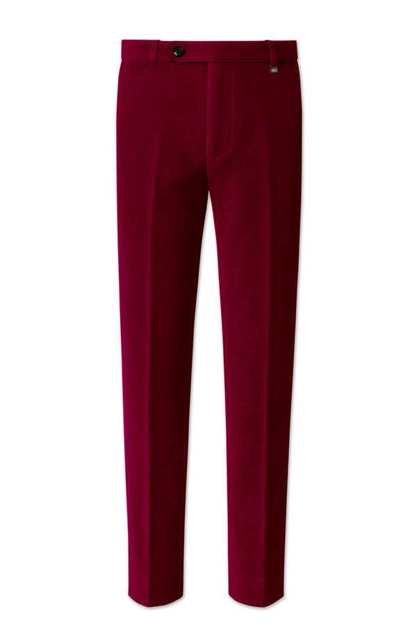 Amour-Scarlet Pink Velvet Stretchable Waistband Pant