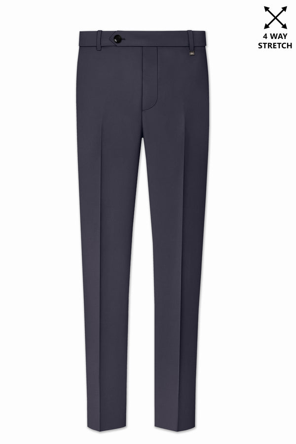 Aeris-Bastilie Gray 4-Way Stretch Wrinkle-Free Fluid Drape Fabric Stretchable Waistband Pant