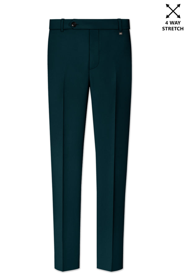 Canopy-Daintree Green 4-Way Stretch Wrinkle-Free Fluid Drape Fabric Stretchable Waistband Pant