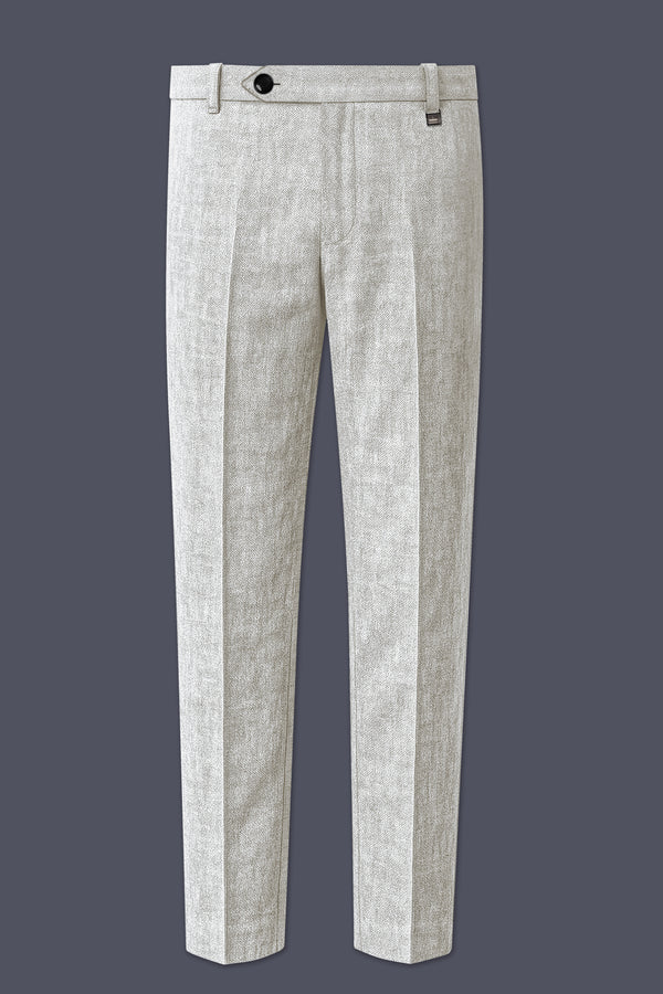 Sterling-Bianco Gray Luxurious Linen Stretchable Waistband Pant