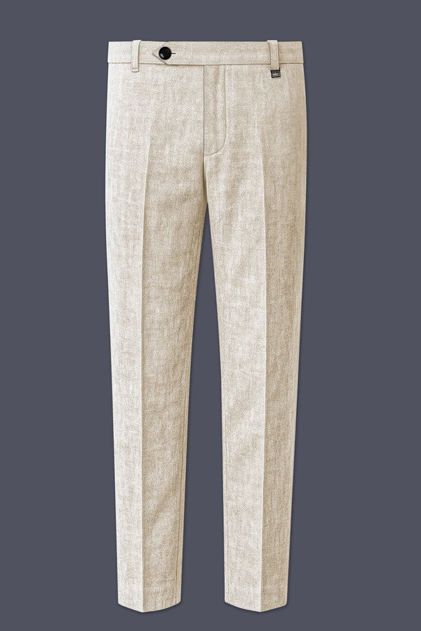 Alabaster-Devon Cream Luxurious Linen Stretchable Waistband Pant