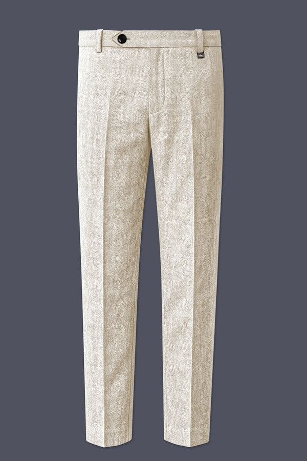 Cashmere-Pearl Cream Luxurious Linen Stretchable Waistband Pant