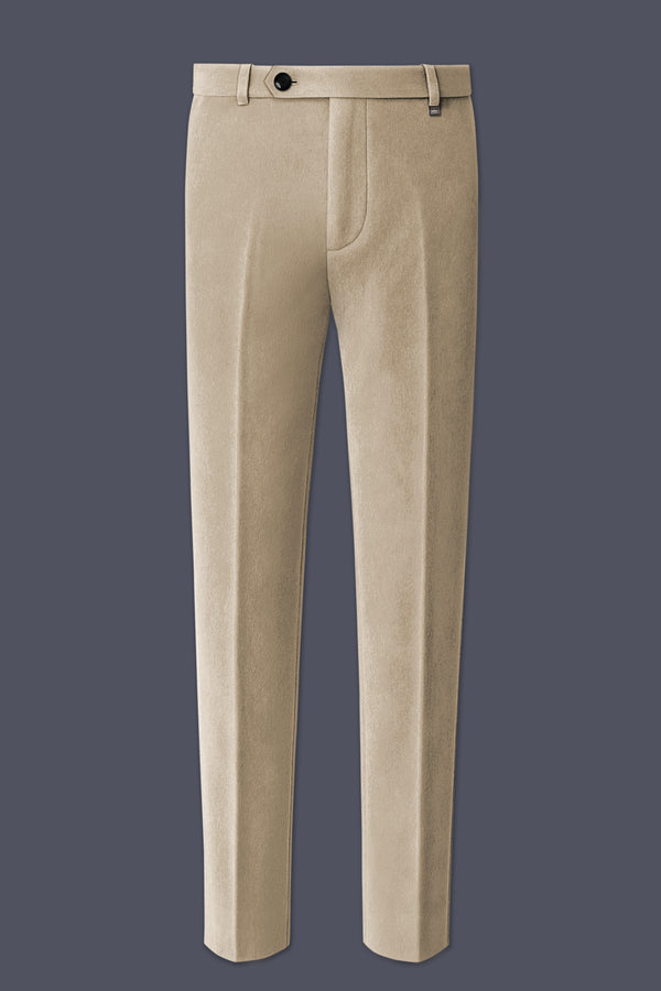 Lustre-Napa Cream Velvet Stretchable Waistband Pant