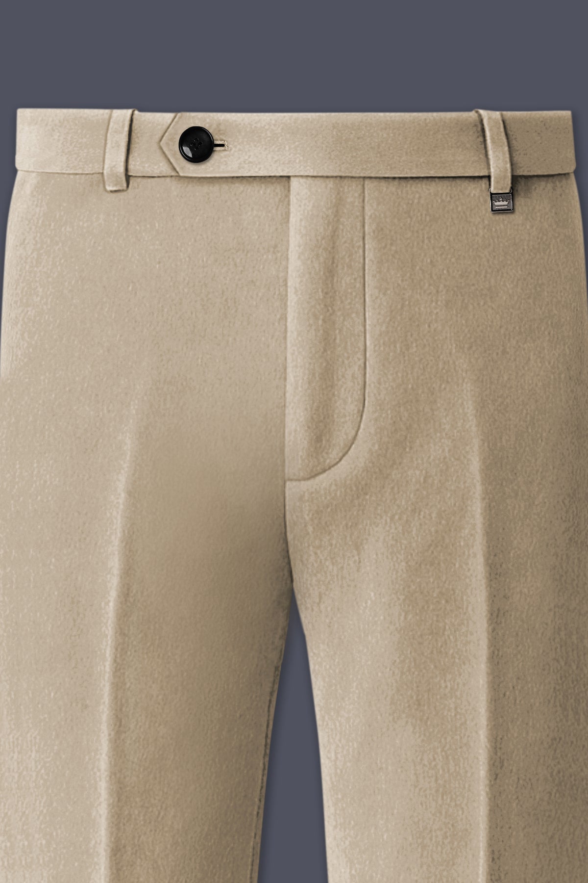 Lustre-Napa Cream Velvet Stretchable Waistband Pant