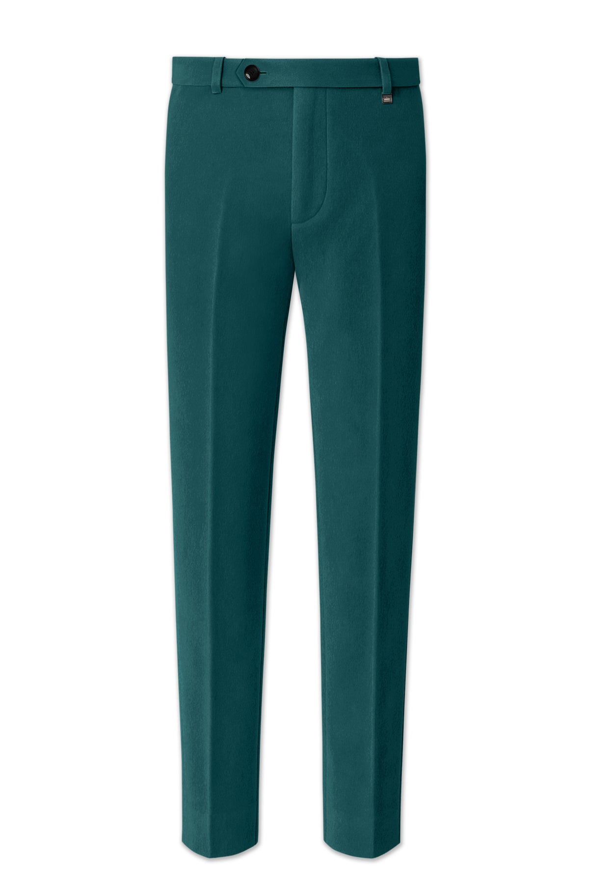 Verdant-Teal Green Velvet Stretchable Waistband Pant
