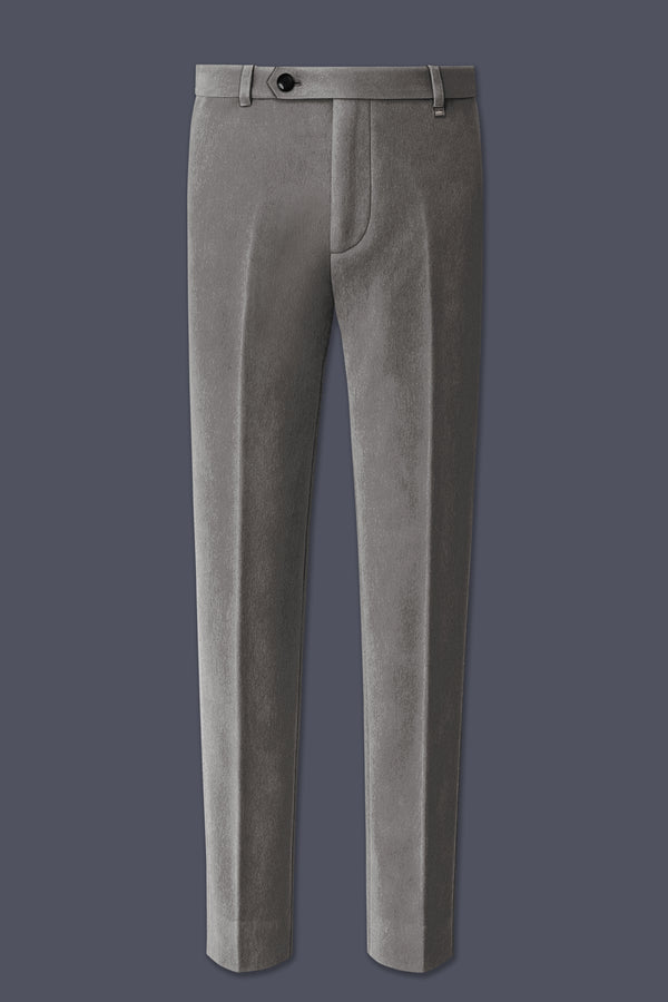 Noir-Chicago Gray Velvet Stretchable Waistband Pant