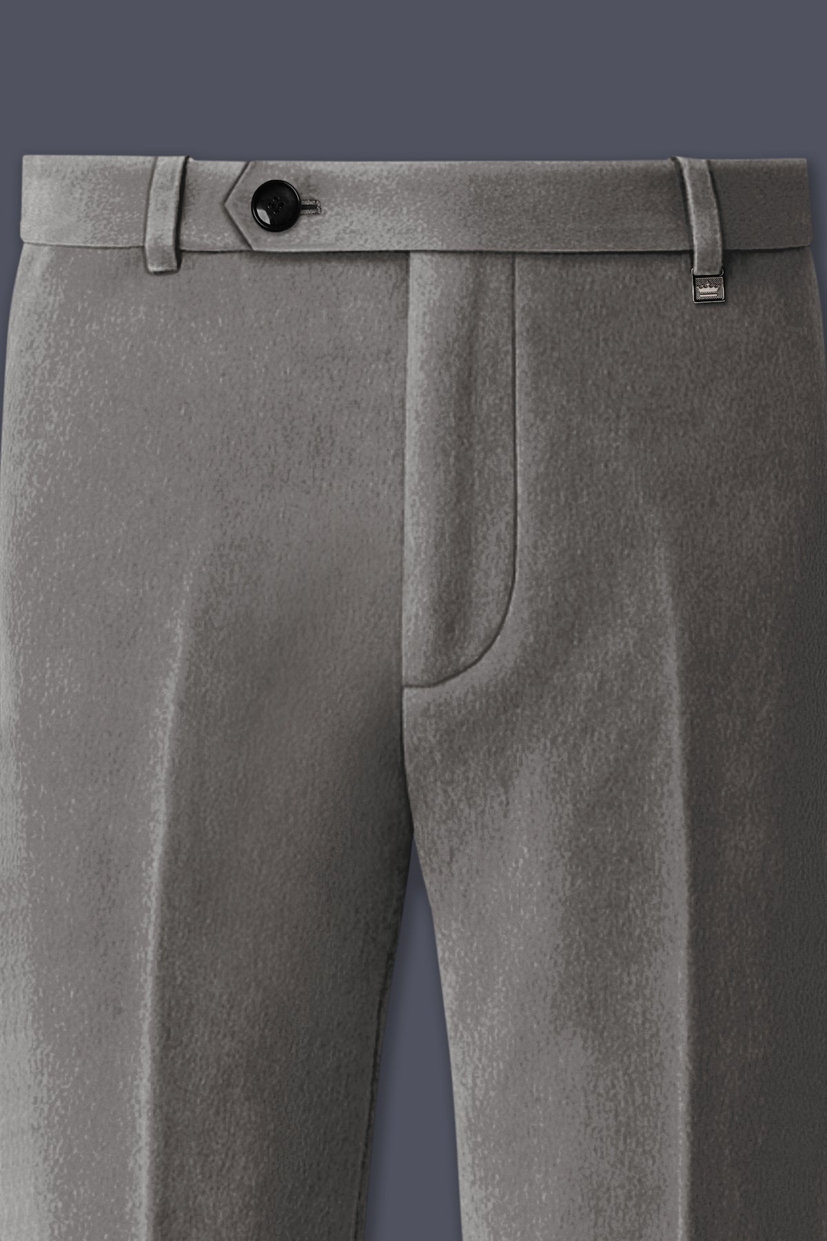 Noir-Chicago Gray Velvet Stretchable Waistband Pant