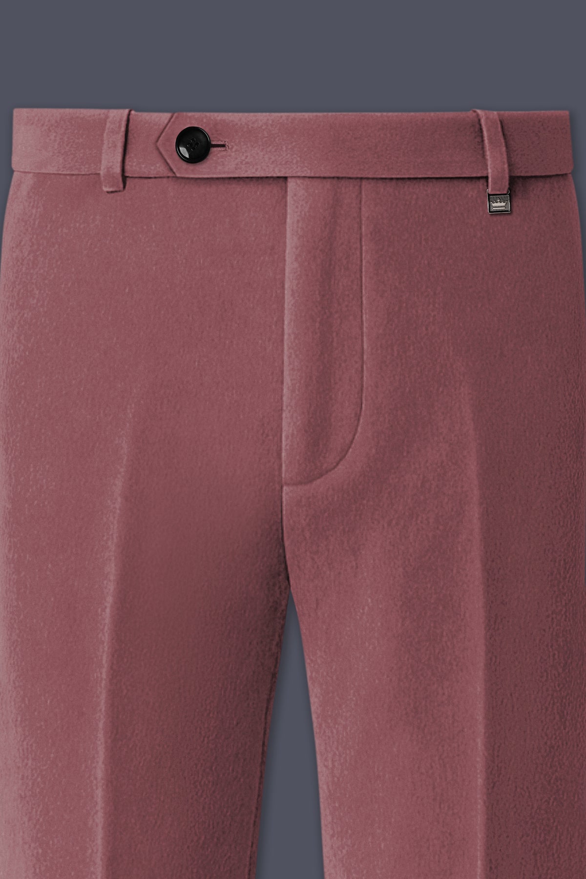 Blush-Pastel Peach Velvet Stretchable Waistband Pant