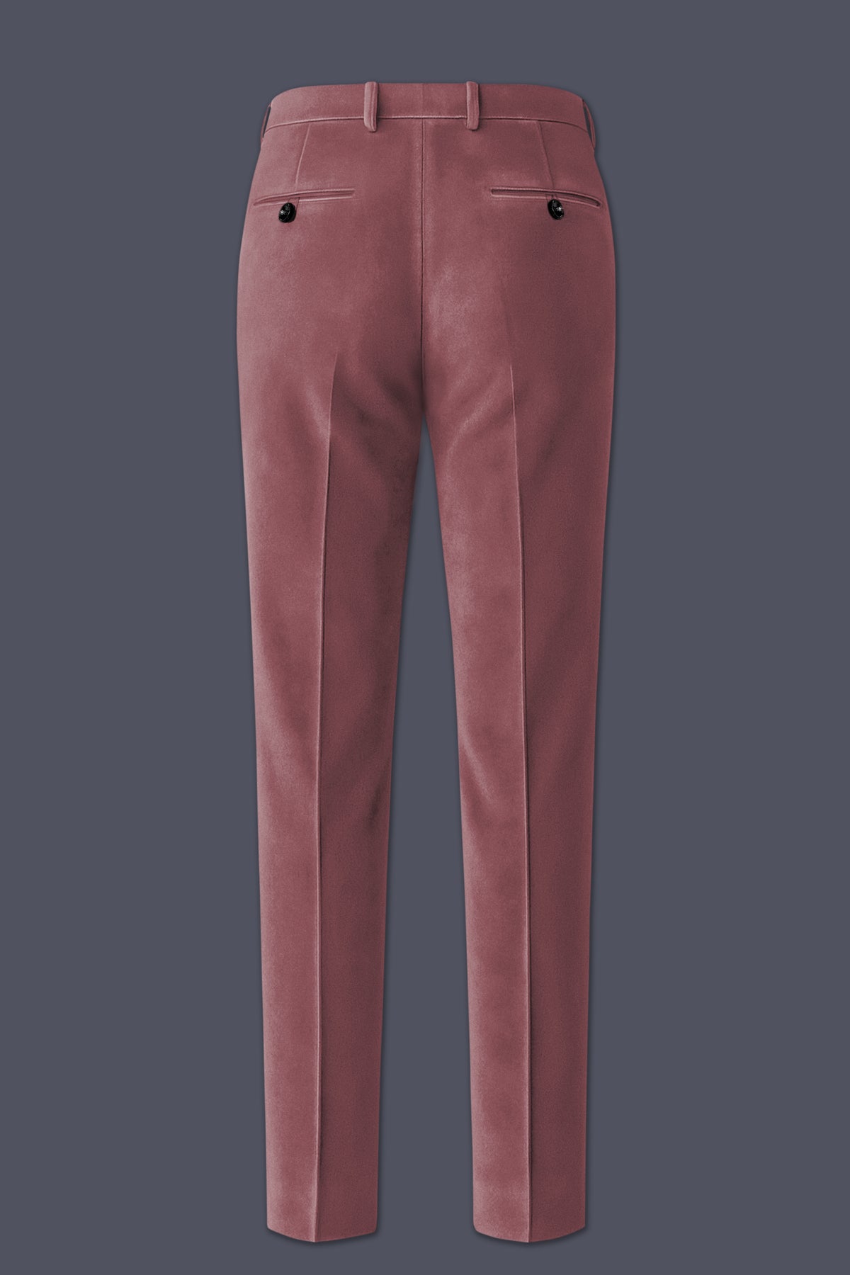 Blush-Pastel Peach Velvet Stretchable Waistband Pant