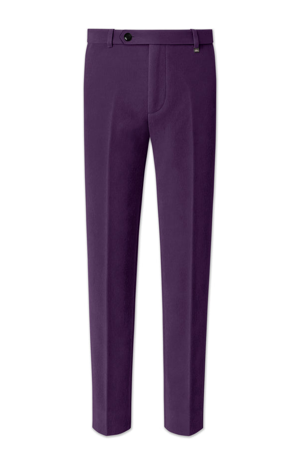 Regal-Royal Purple Velvet Stretchable Waistband Pant