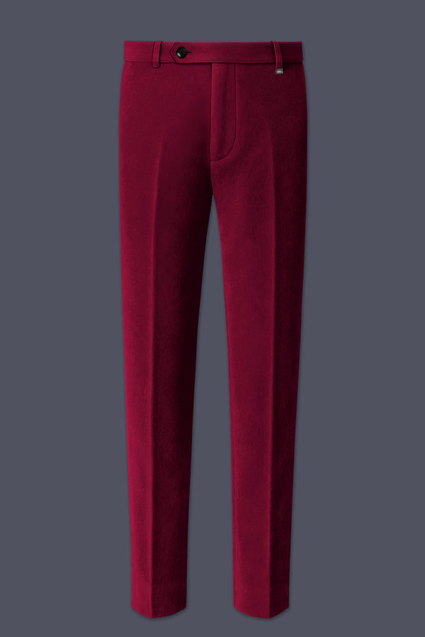 Nocturne-Cab Sav Maroon Velvet Stretchable Waistband Pant