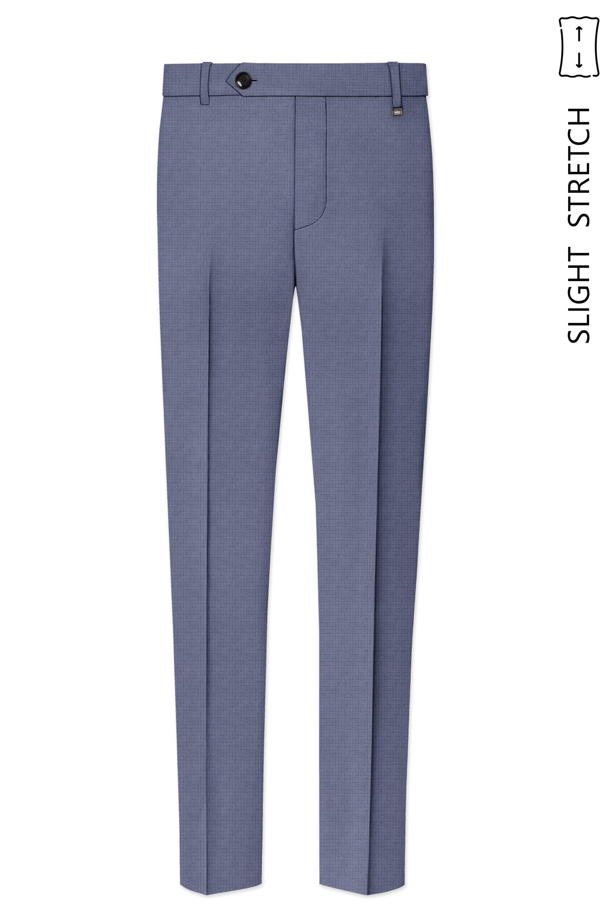 Graphite-Shuttle Gray Diamond Textured Wool Rich Slight Stretch Waistband Pant