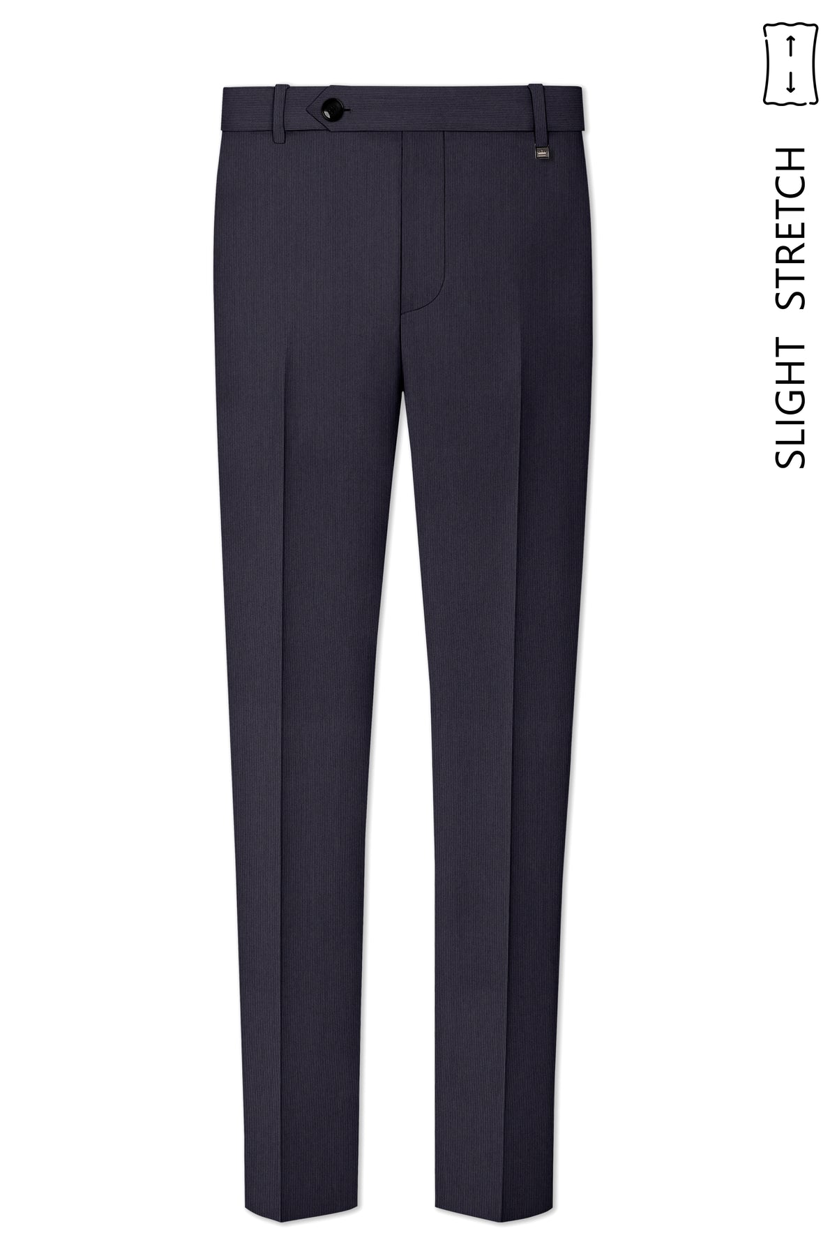 Aurelio-Charade Gray Diamond Textured Wool Rich Slight Stretch Waistband Pant