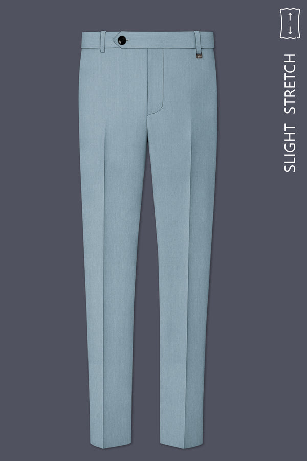 Sterling-Cadet Gray Diamond Textured Wool Rich Slight Stretch Waistband Pant