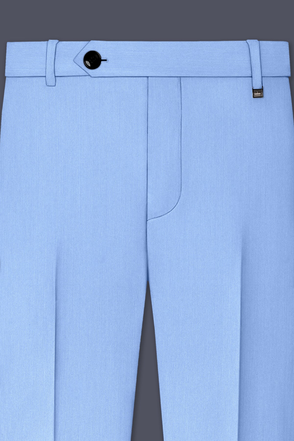 Cobalt-Jordy Blue Diamond Textured Wool Rich Slight Stretch Waistband Pant