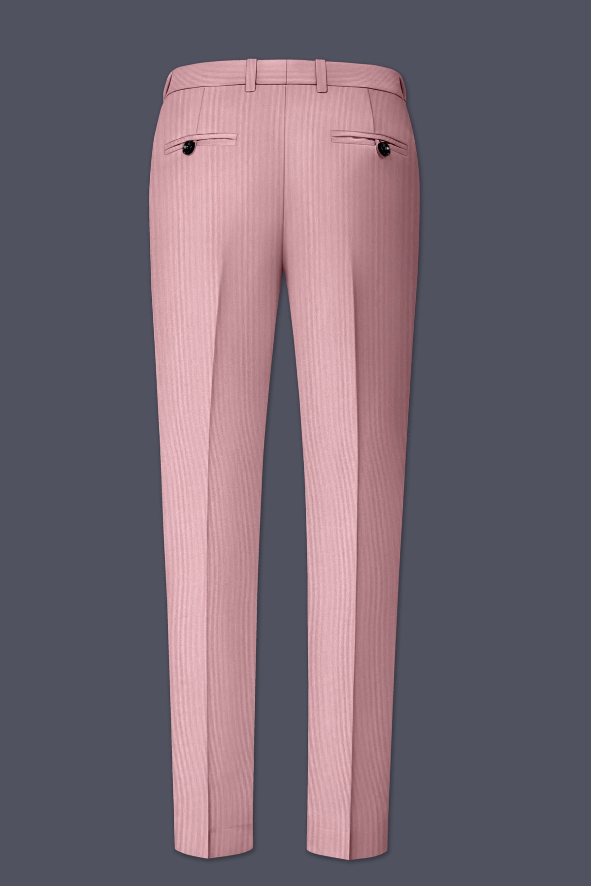 Isadora-Careys Pink Diamond Textured Wool Rich Slight Stretch Waistband Pant