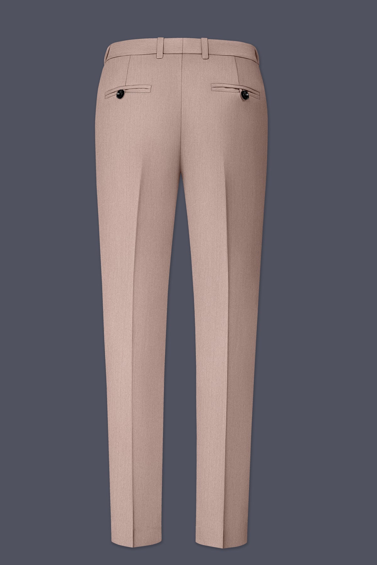 Amelio-Nomad Peach Diamond Textured Wool Rich Slight Stretch Waistband Pant