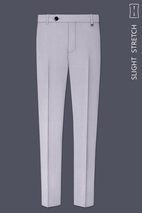 Virelli-Suva Gray Diamond Textured Wool Rich Slight Stretch Waistband Pant