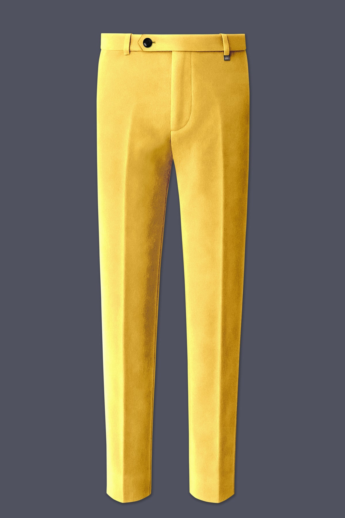 Lustre-Tulip Yellow Velvet Stretchable Waistband Pant