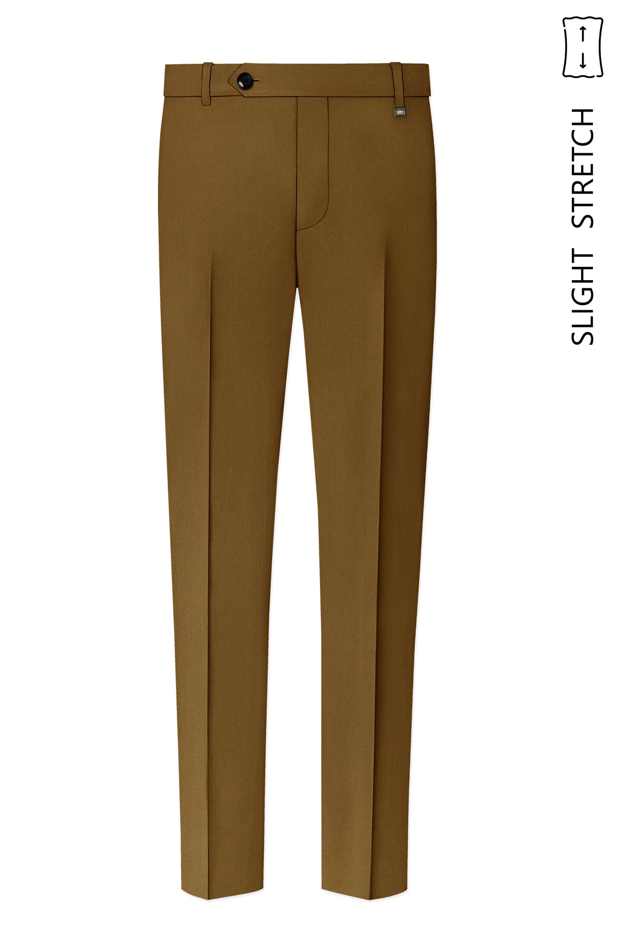 Sartoro-Otter Brown Diamond Textured Wool Rich Slight Stretch Waistband Pant
