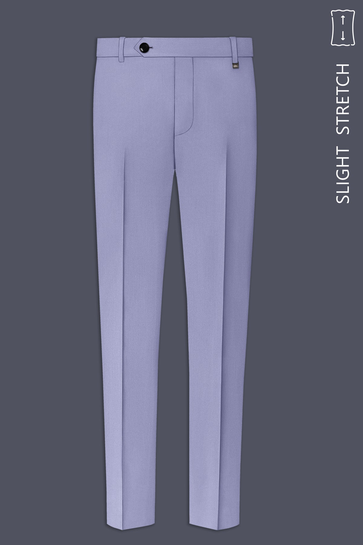 Royale-Chatelle Purple Diamond Textured Wool Rich Slight Stretch Waistband Pant
