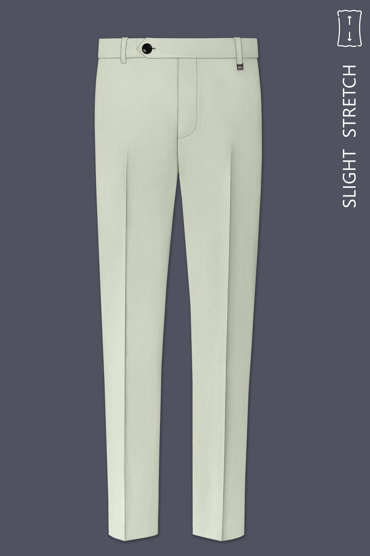 Olivier-Pixie Green Diamond Textured Wool Rich Slight Stretch Waistband Pant
