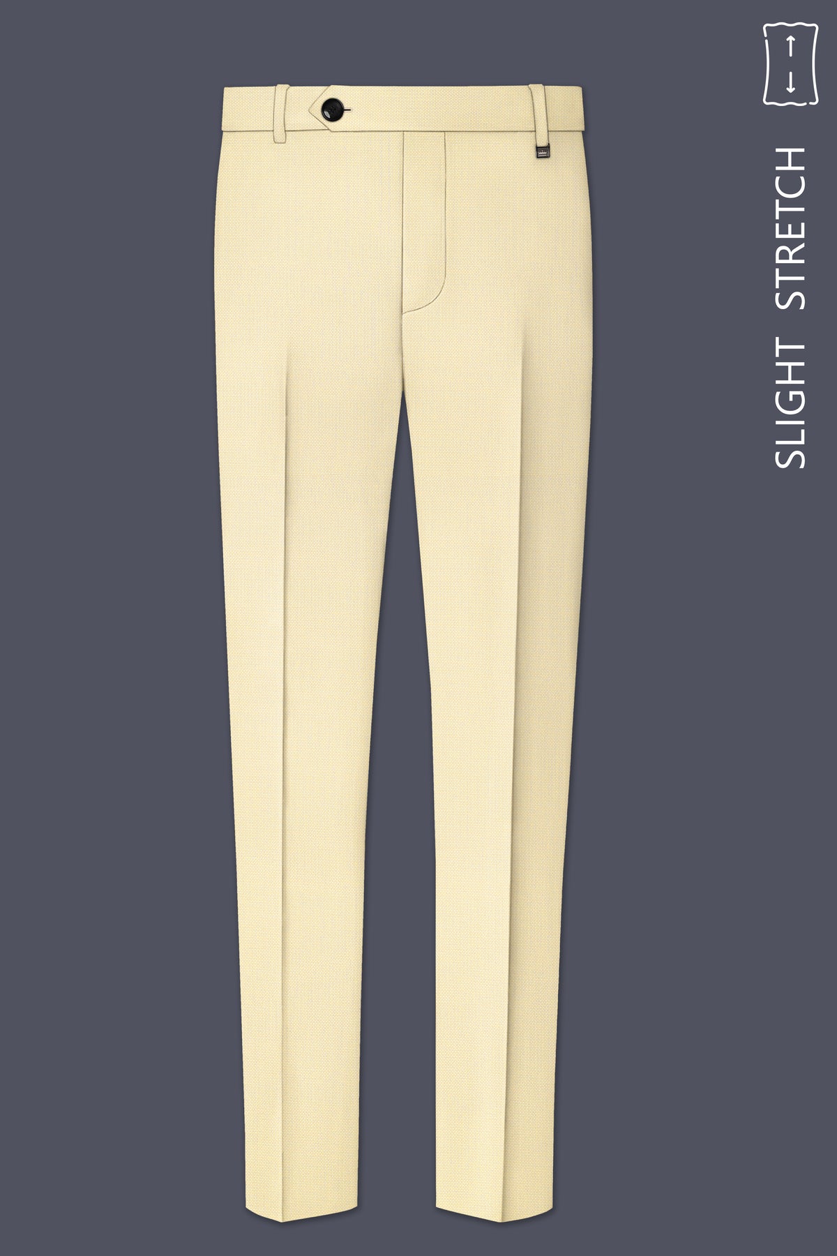 Lumine-Bavarian Cream Diamond Textured Wool Rich Slight Stretch Waistband Pant