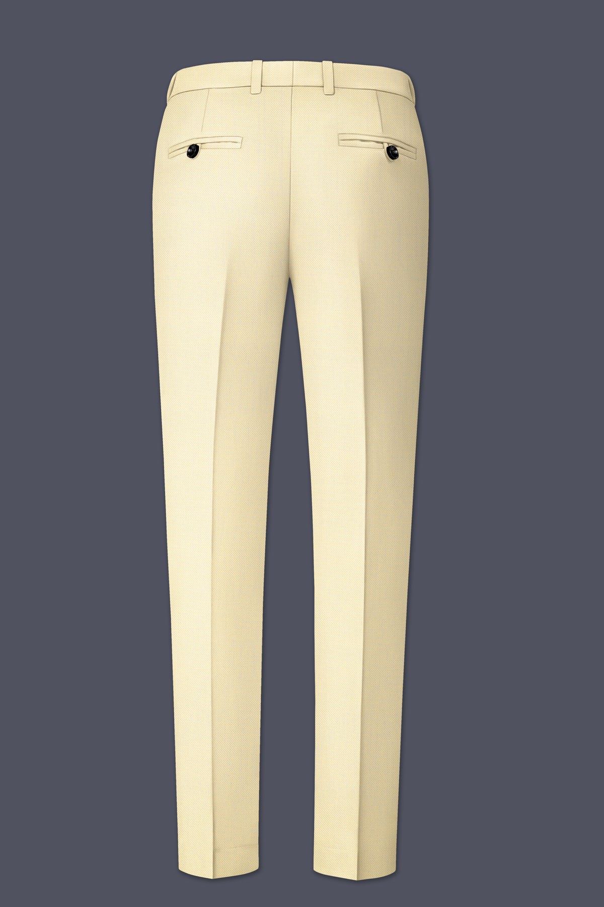 Lumine-Bavarian Cream Diamond Textured Wool Rich Slight Stretch Waistband Pant