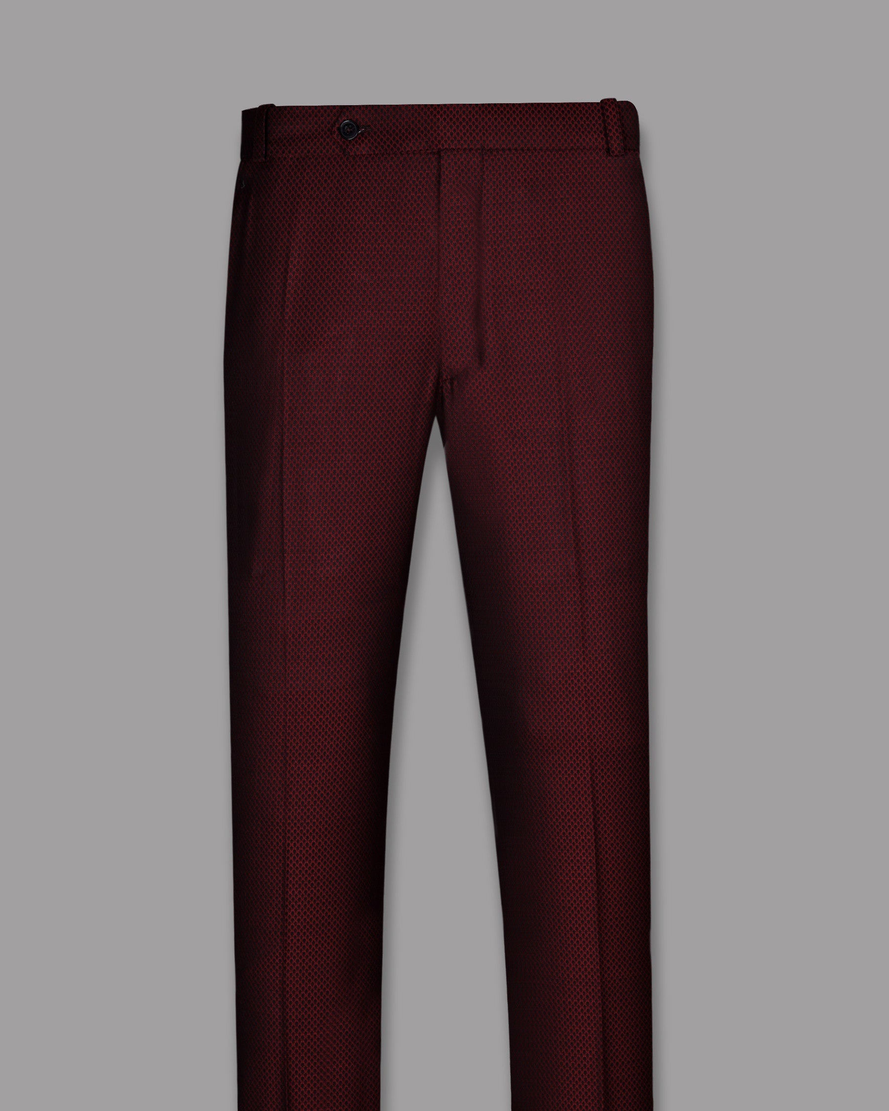 Jam Red with Black Dobby Wool pant