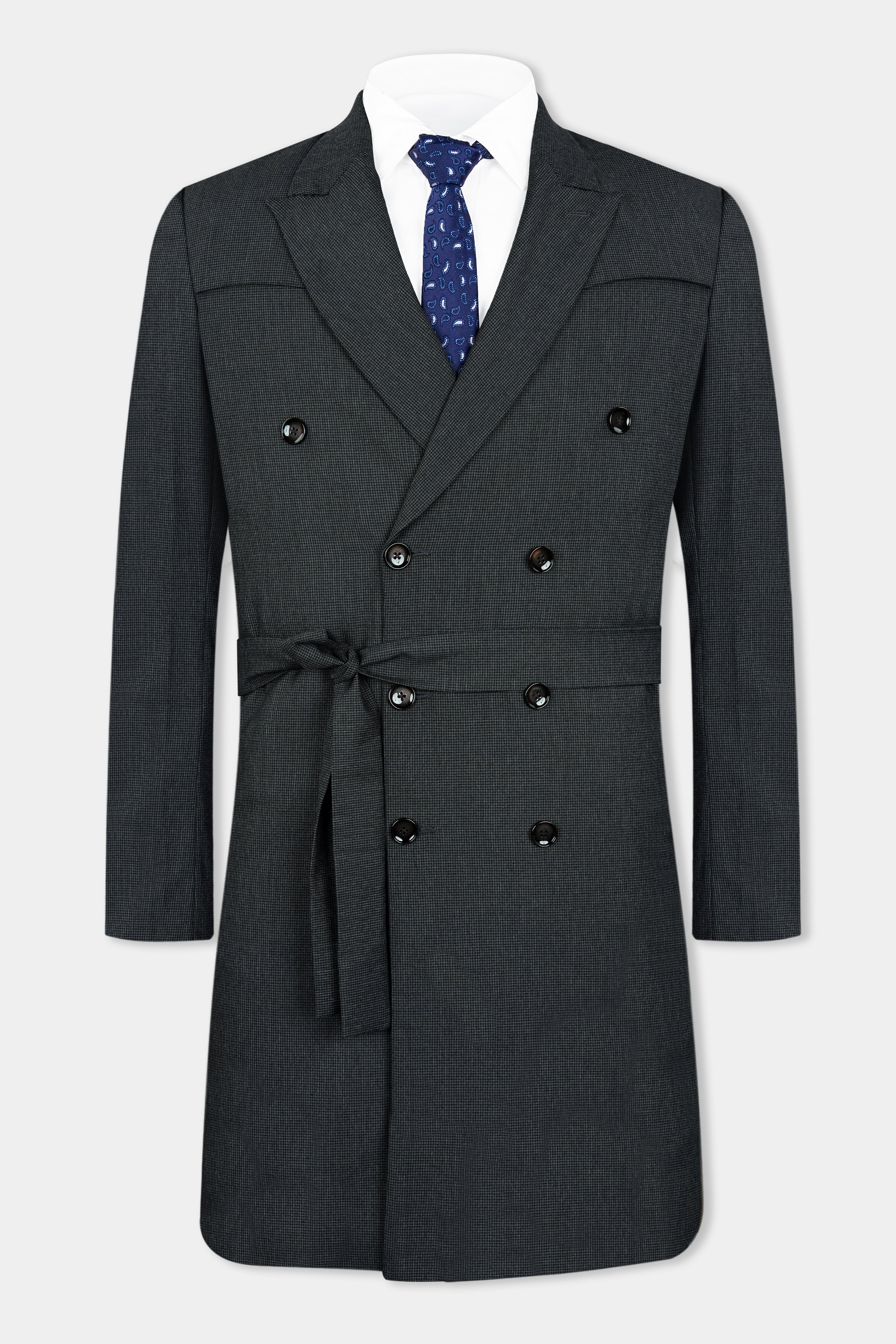 Capecod Gray Textured Premium wool blend Double Breasted Blazer