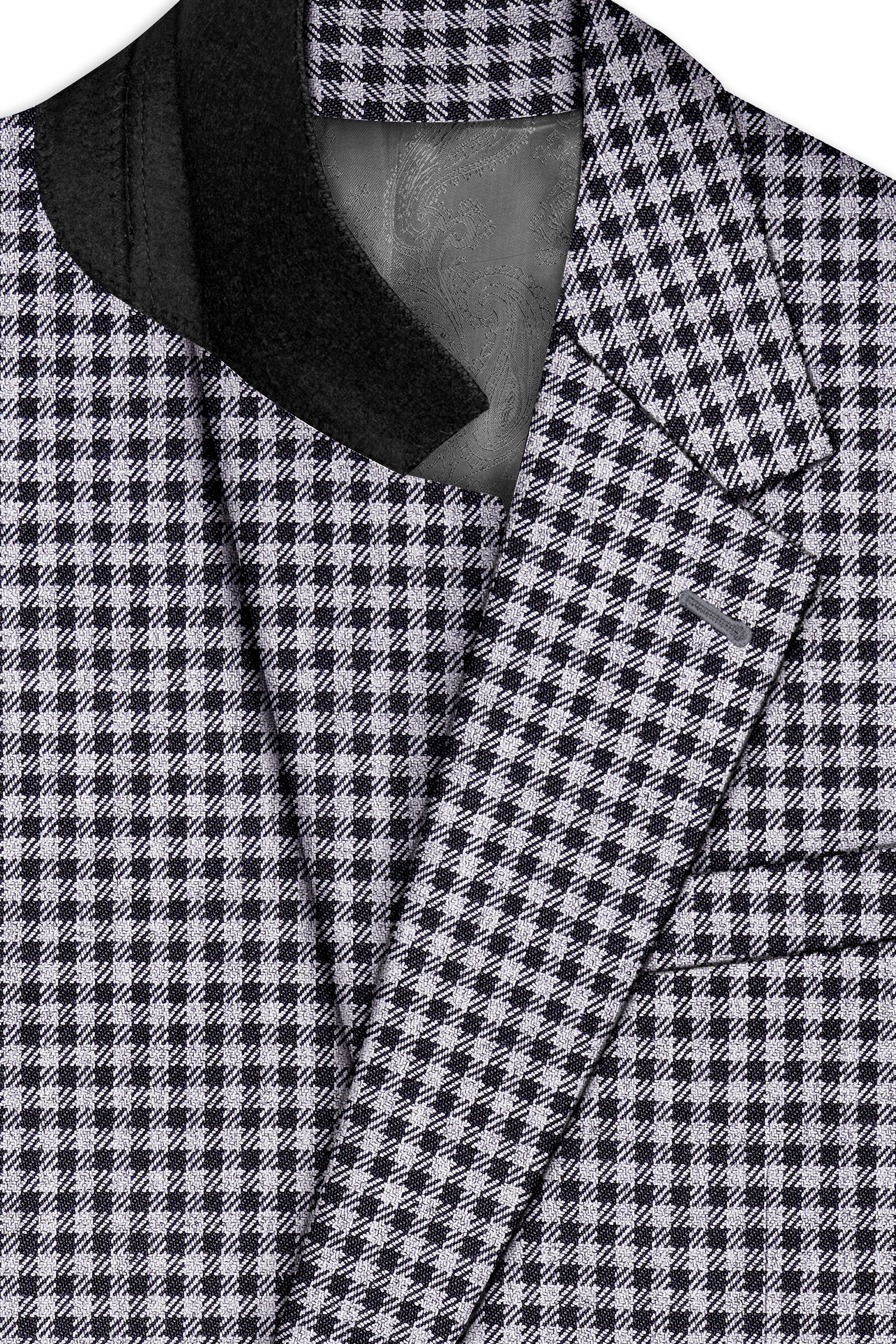 Graphite-Metallic Gray And Tuatara Gingham Plaid Tweed Single Breasted Trench Coat