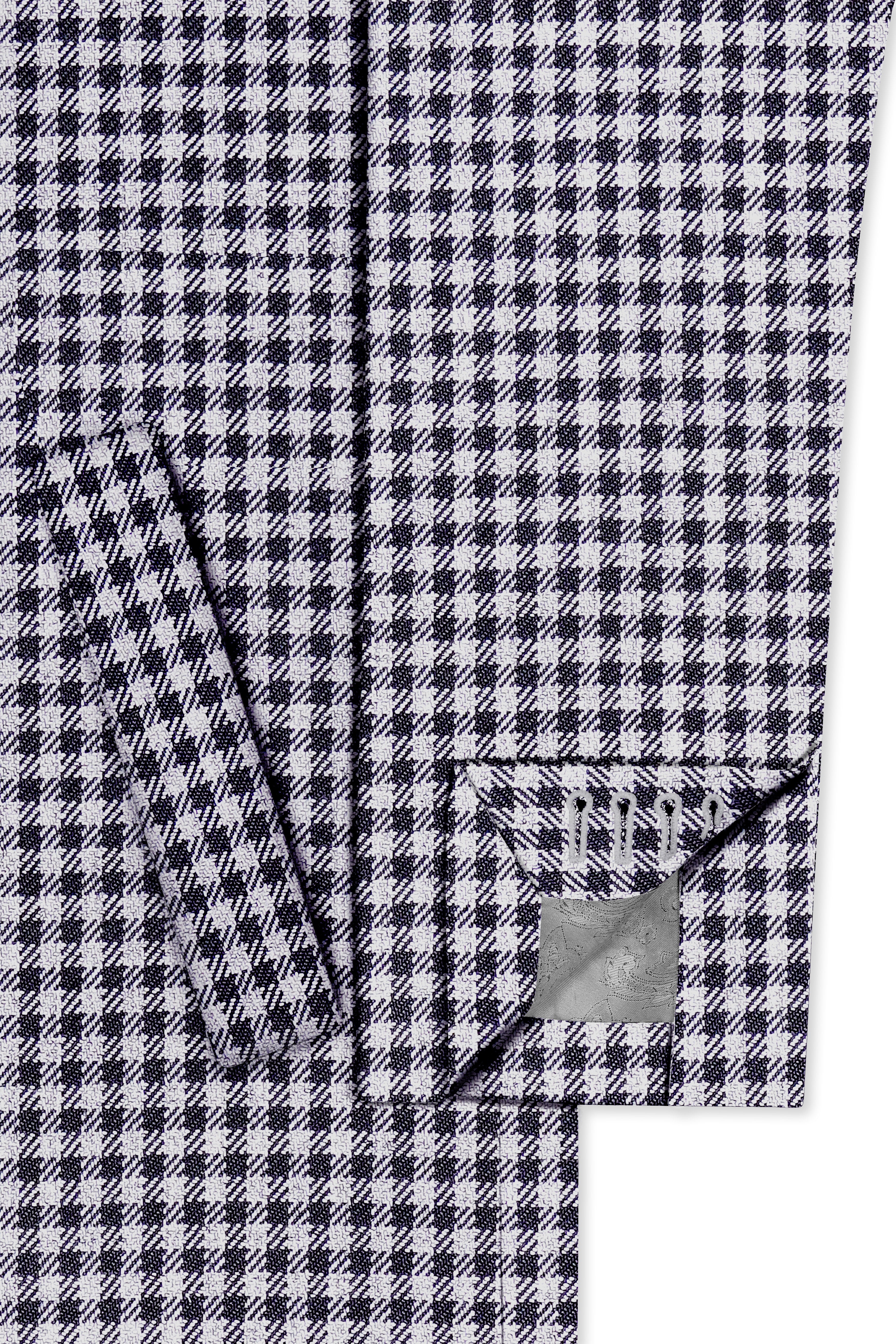 Graphite-Metallic Gray And Tuatara Gingham Plaid Tweed Single Breasted Trench Coat